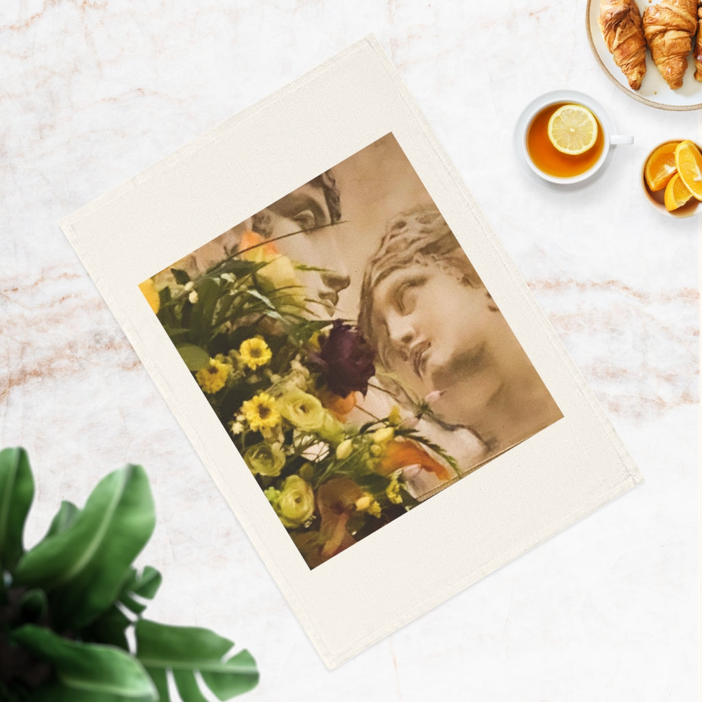 Renaissance Art and Flowers Tea Towel