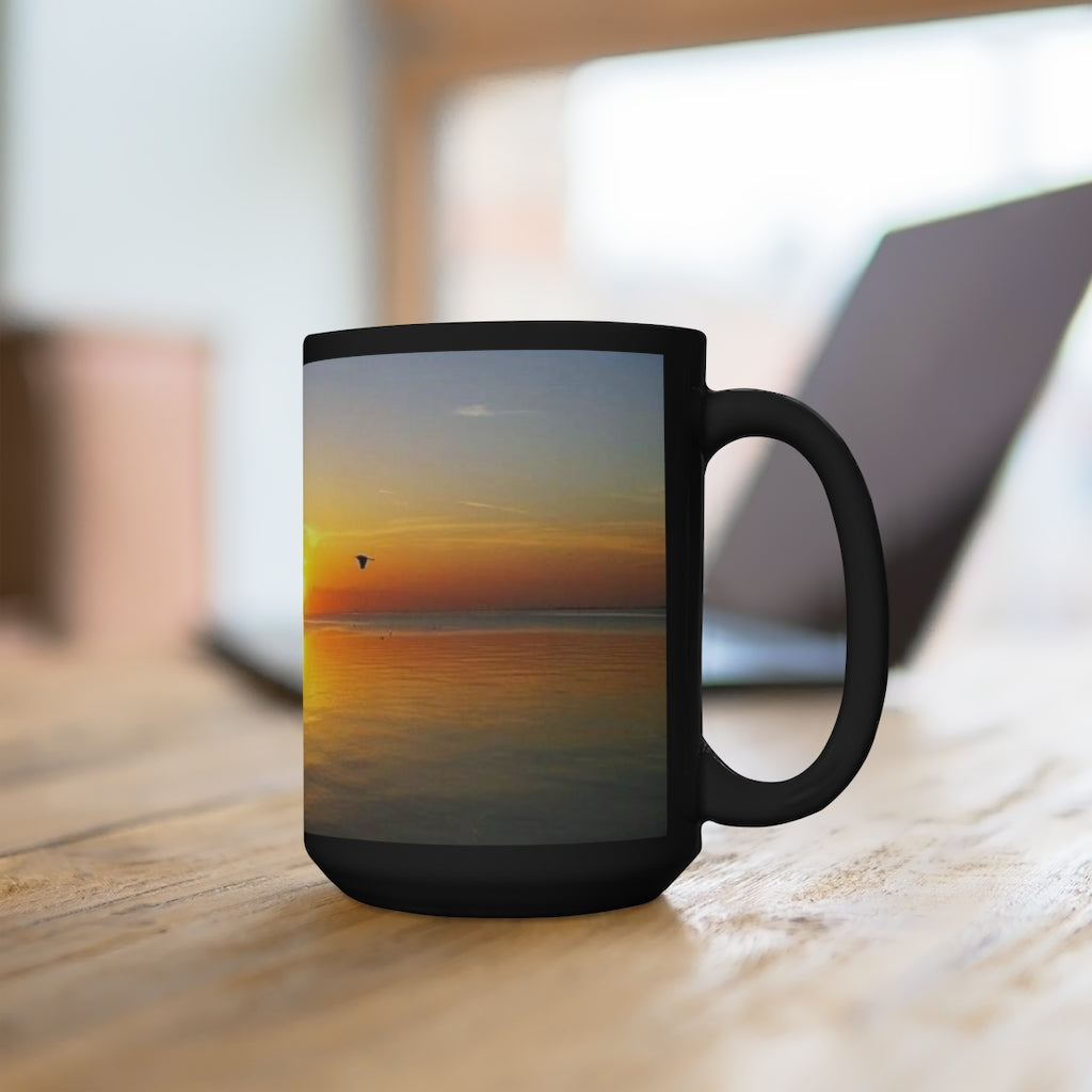 Sunset Sips Black Mug 15oz