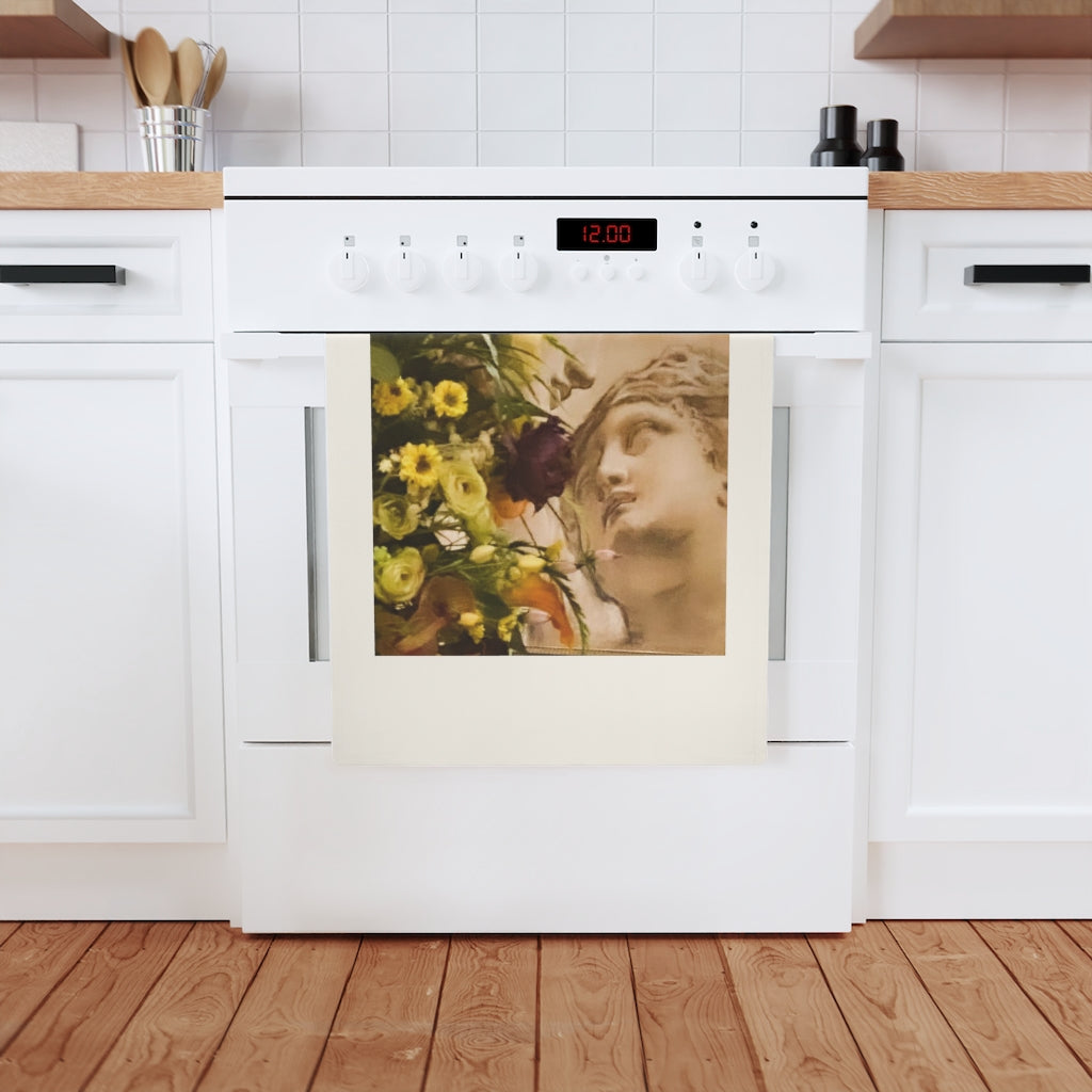 Renaissance Art and Flowers Tea Towel
