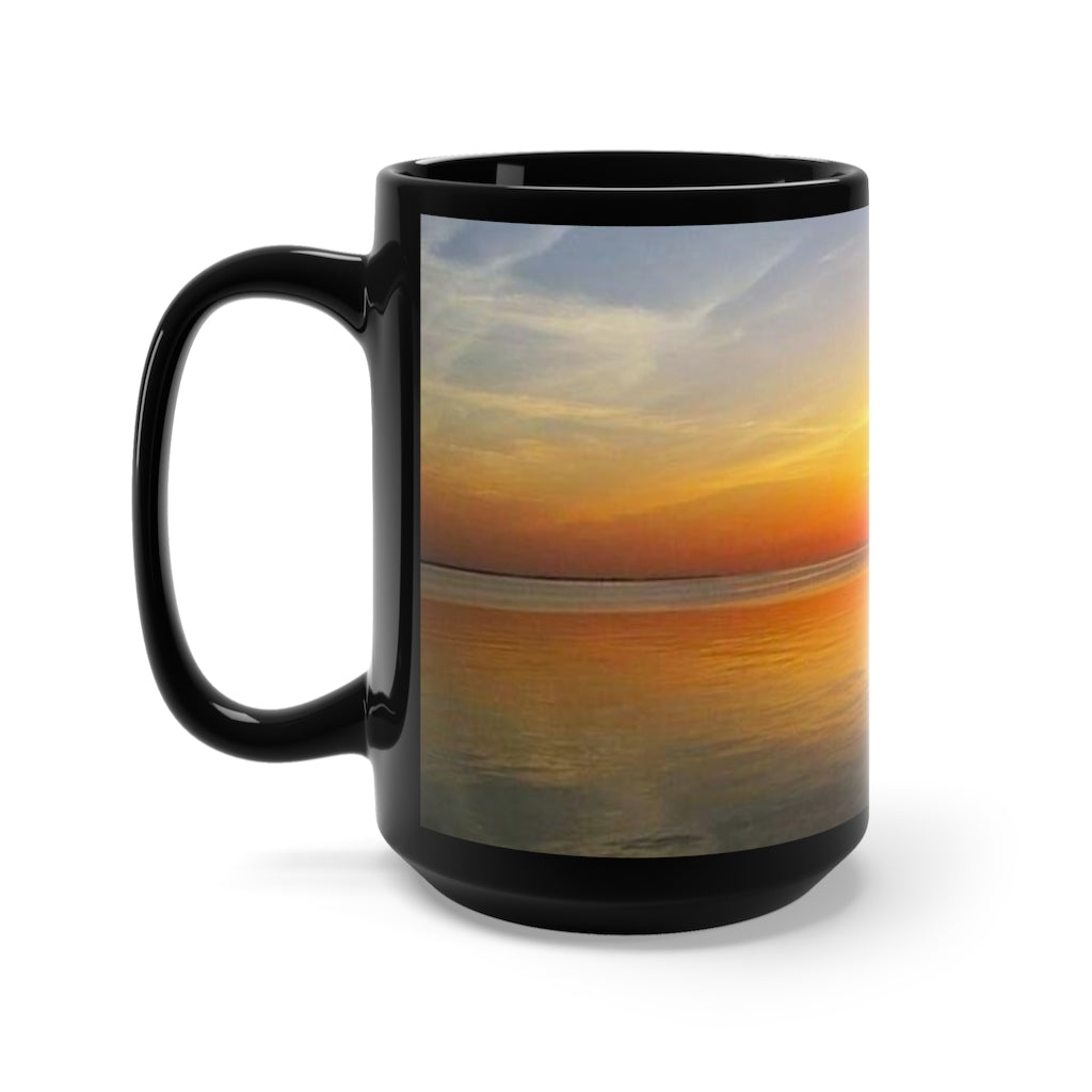 Sunset Sips Black Mug 15oz